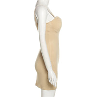 Women's Bodycon Solid Color Scrunch Butt Sleeveless Dress