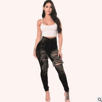 Scrunch Butt High Waisted Ripped Blue Black Womenâ€?s Jeans with Pockets