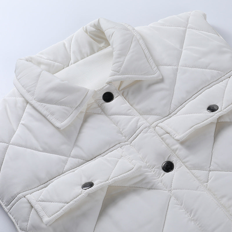 Women's Autumn and Winter Short Coat Sleeveless Jacket with Pocket