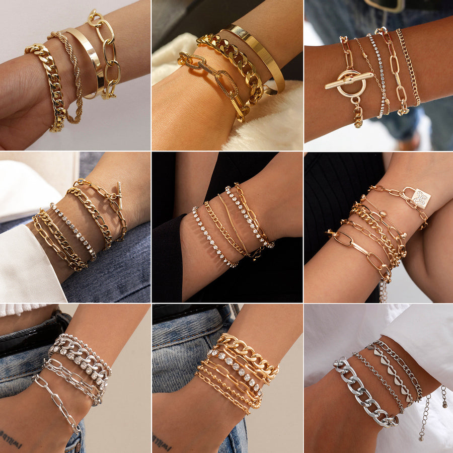 Women Jewelry Mix and Match Twist Chain Light Luxury Threaded Bracelets