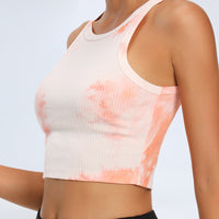 Tie-dye Quick-drying Yoga Sport Tops Women Cropped Tank
