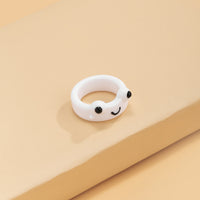 Jewelry Simple and Cute Small Frog Resin Finger Ring Flower Pattern Women Ring