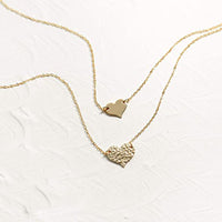 Double Heart Shaped Layered Pendant Necklace 18k Gold Plated Collarbone Necklace Women Jewelry