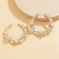 Vintage Small Butterfly Earrings Charming Hoop Earrings Women Jewelry