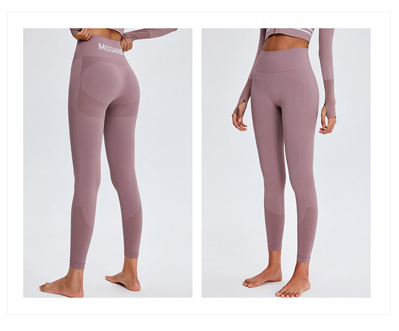Scrunch Butt Seamless Breathable Letter Print Fitness Women Leggings Yoga Pants