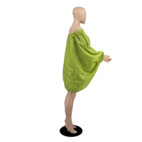 Women's Street Loose Short Dress Solid Color Strapless Dress