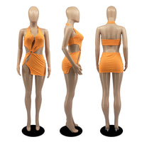 Women's Skinny Short Dress Sexy Sleeveless Hollow Out Dress