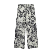 Women's Floral Print Casual Wide-legged Floor-length Trousers