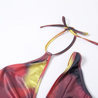 Women's Tied Rope Backless Tie Dye Tight Sleeveless Dress