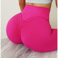High-waisted Peach Lifting Fitness Honeycomb Fabric Women's Leggings