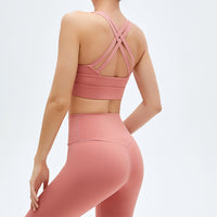 Backless Yoga Bras Scrunch Butt Tight Leggings Women Sportswear Set