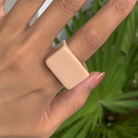 Creative Geometric Colorful Jewelry Square Wide Edge Ring Resin Women Ring