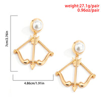 Personalized Creative Jewelry Bow and Arrow Earrings Alloy Faux Pearl Earrings