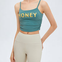 Honey Letters Spaghetti Strap Tank Tops Women Outwear