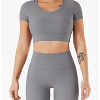 Yoga Wear Short-sleeved Cropped Quick-drying Women's Tops