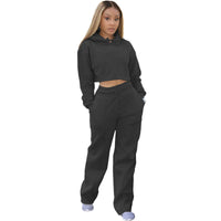 Loose Long-sleeved Hooded Two-piece Women's Tracksuit Autumn and Winter Sports Set