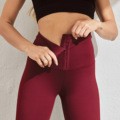 Buckle High-waisted Slim Scrunch Butt Leggings Exercise Pants Peach Lifting Women' s Yoga Pants