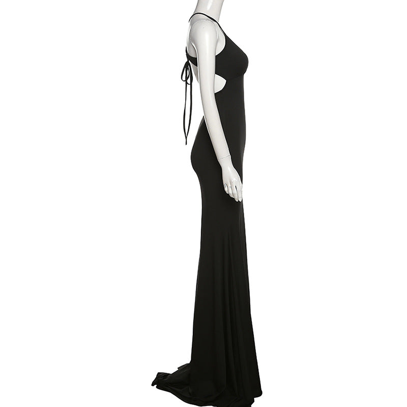 Women's Sleeveless Backless Fishtail Full Length Party Maxi Dress