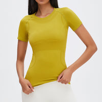 Women's Seamless Sports Yoga Breathable Short-sleeved Top T-shirt
