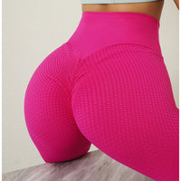 High-waisted Peach Lifting Fitness Honeycomb Fabric Women's Leggings