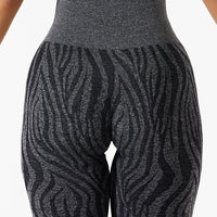 Zebra Print Yoga Leggings High Waisted Peach Lifting Women's Sports Pants