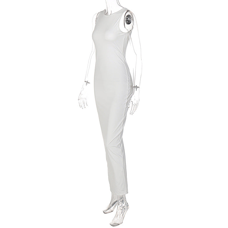 Women's Slim Round Neck Sleeveless Tank Top Dress