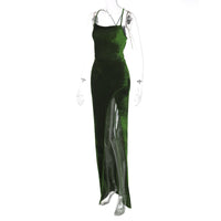 Women's Slim Halter Sleeveless High Split Dress