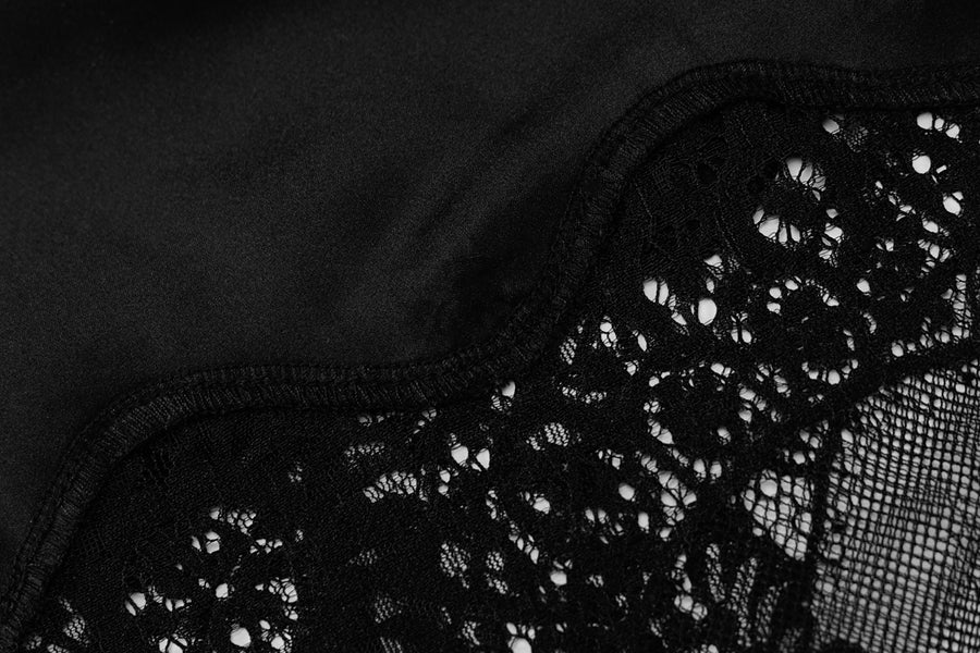 Sexy Patchwork Lace Sleeveless Halter Women's Dress