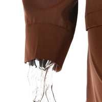 Solid Color Suit Turndown Collar Deep V Top High Waist Short Skirt Dress Outfit