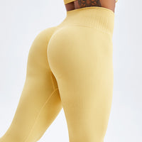 Threaded High-waisted Yoga Pants Scrunch Butt Fitness Women Leggings