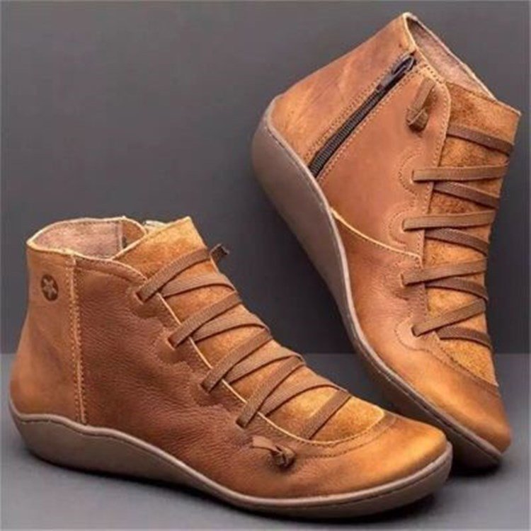 Women's Shoes Solid Color Splicing Flat Bottom Work Martin Boots