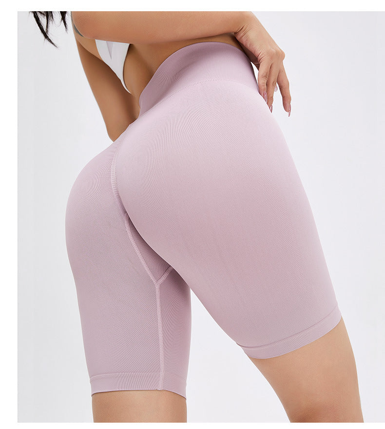 Fitness Solid Color Fifth Yoga Shorts Women Leggings