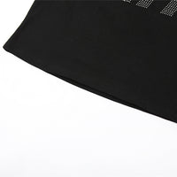 Women's Top Short-sleeved Round Neck Black T-shirt
