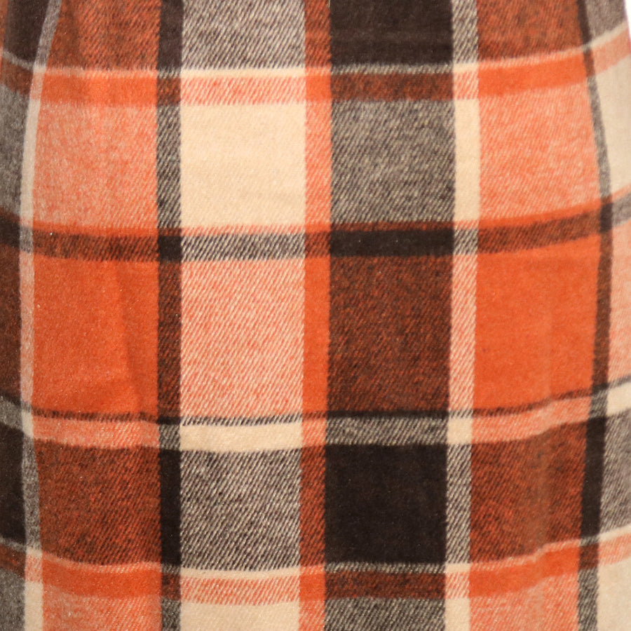 Women's Classic Plaid Print Tweed Long Coat