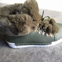 Women's Boots Winter Plush Leather Surface Thickened Snow Boots Martin Boots