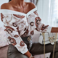Off The Shoulder Printed Stylish Blouse