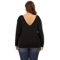 Plus Size Casual Daily V-Neck Lace Blouse
