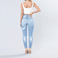 Plus Size High Rise Ripped Skinny Women's Jeans
