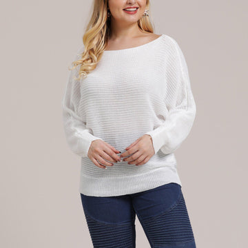 Plus Size Woman Oversized Loose Knitted Blouse