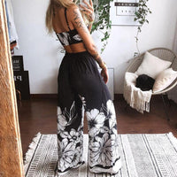 Stylish Woman Homewear Printed Two Piece Pants Set
