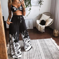 Stylish Woman Homewear Printed Two Piece Pants Set