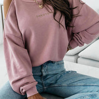 Trendy Hollow-Out Front Letters Sweatshirt