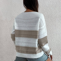 Trendy Hollow-Out Ribbed Cuff Sweater