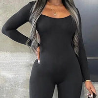 Women's Backless Chain Long Sleeve Jumpsuit