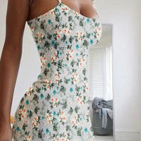 Women's  Slim Floral Beach Dress