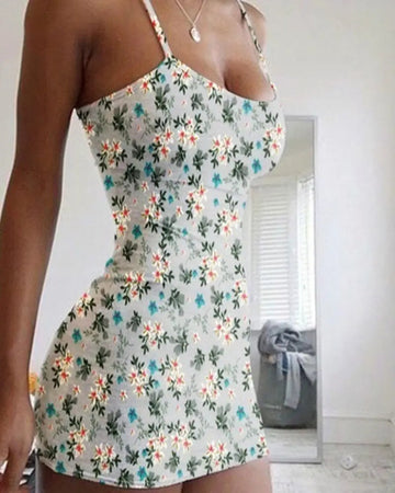 Women's  Slim Floral Beach Dress