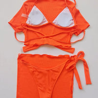 Women's 4 Piece High Waist Bikini Swimsuit With Cover Ups