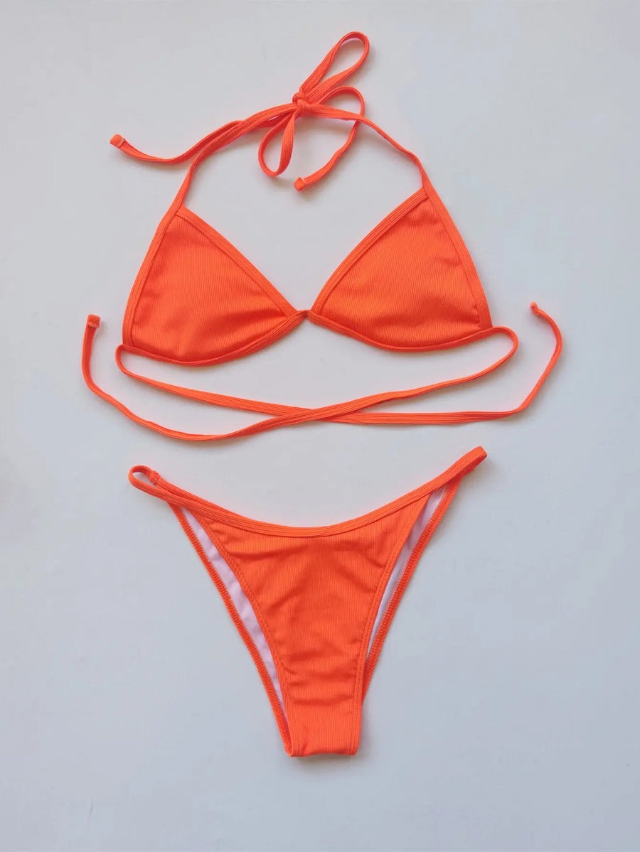 Women's 4 Piece High Waist Bikini Swimsuit With Cover Ups