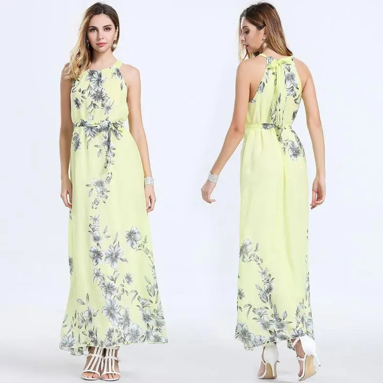 Women's Bohemian Floral Print Swing Dress