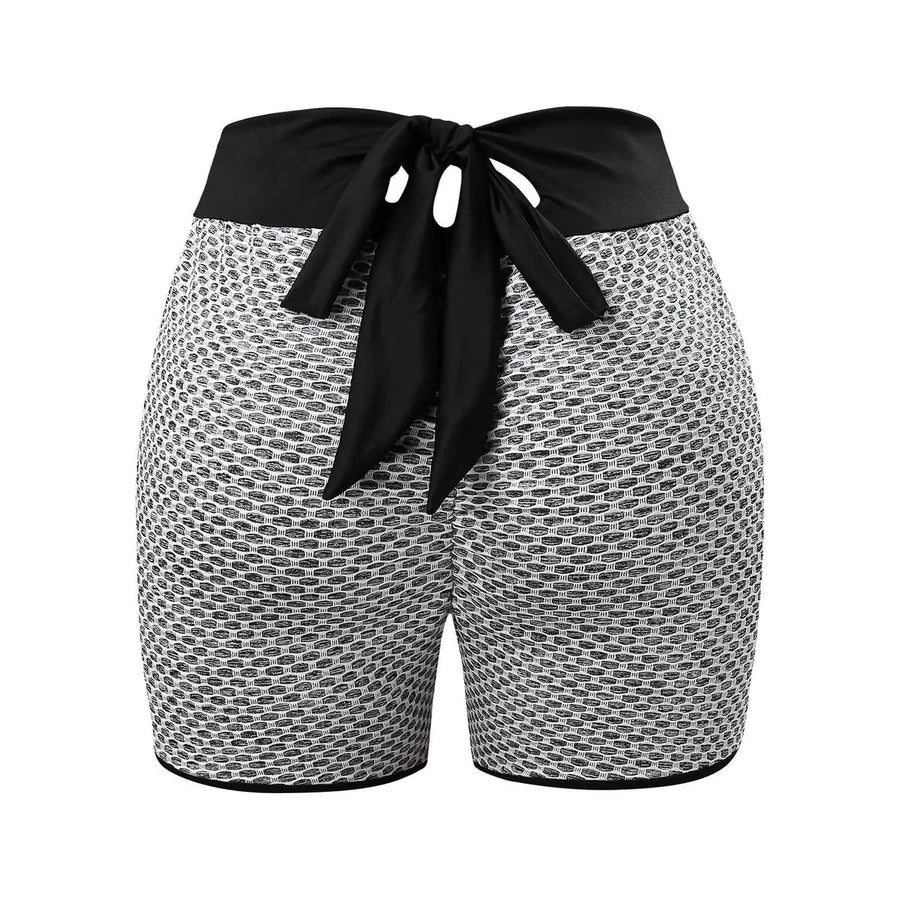 Women's Bow Decor Booty Lifting Stretchy Workout Yoga Shorts